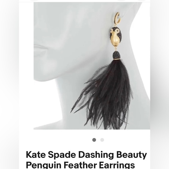 Kate Spade penguin feather earrings